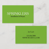 緑のスプリンクラーシステムの設置と修理 名刺 (正面/裏面)