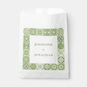 緑のスペインのタイルの招待 フェイバーバッグ (正面)