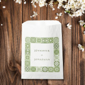 緑のスペインのタイルの招待 フェイバーバッグ