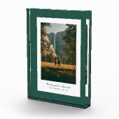 緑のスペックルフレームシンプルアウトドア写真 フォトブロック (右)