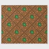 緑のスポットブラックラビリンスパターカスタムンの色 ラッピングペーパー (フラット)