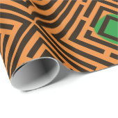 緑のスポットブラックラビリンスパターカスタムンの色 ラッピングペーパー (ロールコーナー)