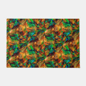 緑のスポットtと燃えた黄色の非常に素朴な岩 ドアマット (正面)