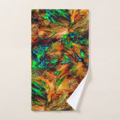 緑のスポットtと燃えた黄色の非常に素朴な岩 バスタオルセット (ハンドタオル)