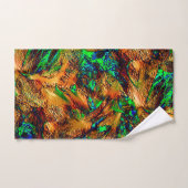 緑のスポットtと燃えた黄色の非常に素朴な岩 バスタオルセット (ハンドタオル)