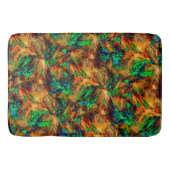 緑のスポットtと燃えた黄色の非常に素朴な岩 バスマット (正面)