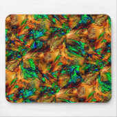 緑のスポットtと燃えた黄色の非常に素朴な岩 マウスパッド (正面)