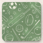 緑のスポーツパターン コースター (正面)