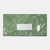緑のスポーツパターン デスクマット (キーボード&マウス)