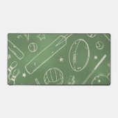 緑のスポーツパターン デスクマット (正面)