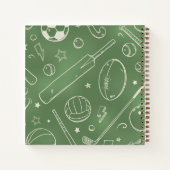 緑のスポーツパターン |名前の追加 ノートブック (裏面)