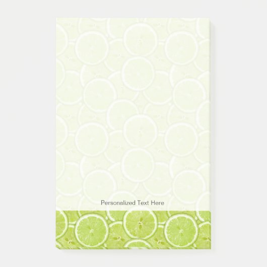 緑のスライスのパターンライム ポストイット (正面)