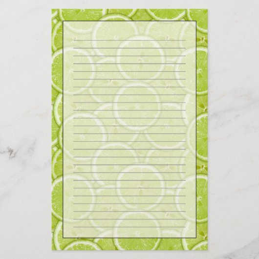 緑のスライスのライム 便箋 (正面)