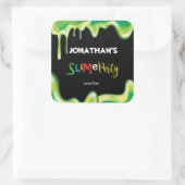 緑のスライムボーイズ誕生日パーティー スクエアシール (バッグ)