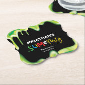 緑のスライムボーイズ誕生日パーティー ペーパーコースター (アングル)