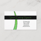 緑のスリバーフェイクのグリッタープロフェッショナル写真 名刺 (裏面)