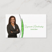 緑のスリバーフェイクのグリッタープロフェッショナル写真 名刺 (正面)