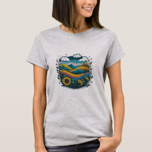 緑のセレニティ:緑の自然風景Tシャツ Tシャツ