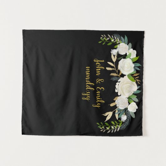 緑のセレモニー写真ブース秋の結婚式デコール タペストリー (正面(横))