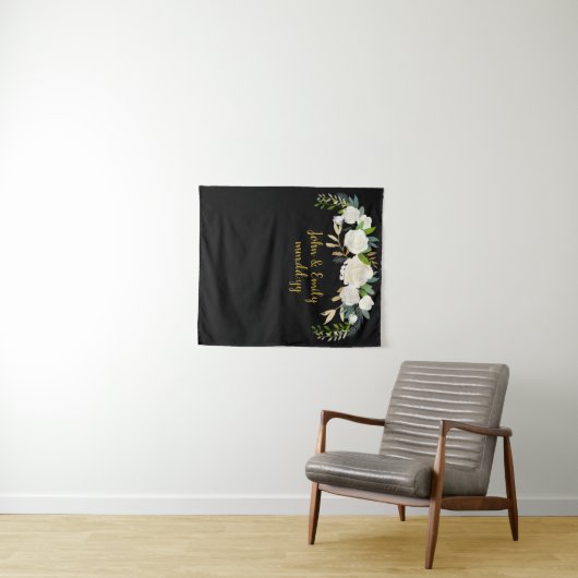 緑のセレモニー写真ブース秋の結婚式デコール タペストリー (インサイチュ(横))