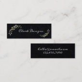 緑のセージと緑のリーフエレガントフレーム スキニー名刺 (正面/裏面)