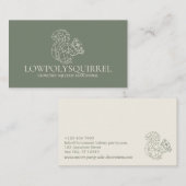 緑のセージのクリーム動物の低ポリリス 名刺 (正面/裏面)