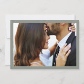 緑のセージエレガントモノグラムクラシックのフレームフォト セーブザデート (裏面)