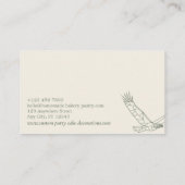 緑のセージ動物の低いポリ野鳥 名刺 (裏面)