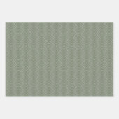 緑のセージ幾何パタモダンーン ラッピングペーパーシート (正面3)