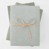 緑のセージ幾何パタモダンーン ラッピングペーパーシート (インサイチュ)