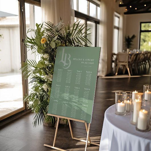 緑のセージ座席表 | 植物幾何学 ポスター