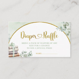 緑のセージ物語の本ベビーシャワーおむつラッフル エンクロージャーカード