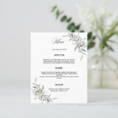 緑のセージ結婚のメニューカード (スタンド正面)