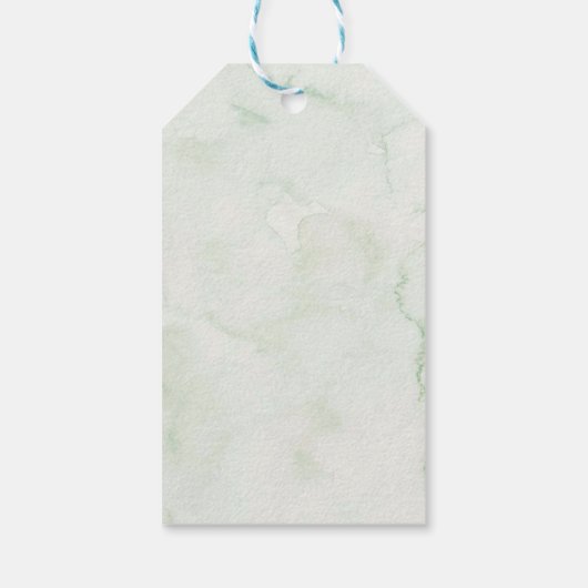 緑のセージ語の本ベビーシャワーギフトラベル ギフトタグ (裏面)