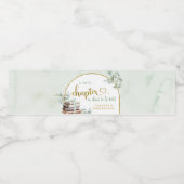 緑のセージ語の本ベビーシャワー水ボトル ペットボトルラベル (シングルラベル)