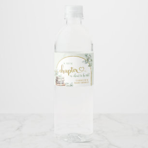 緑のセージ語の本ベビーシャワー水ボトル ペットボトルラベル