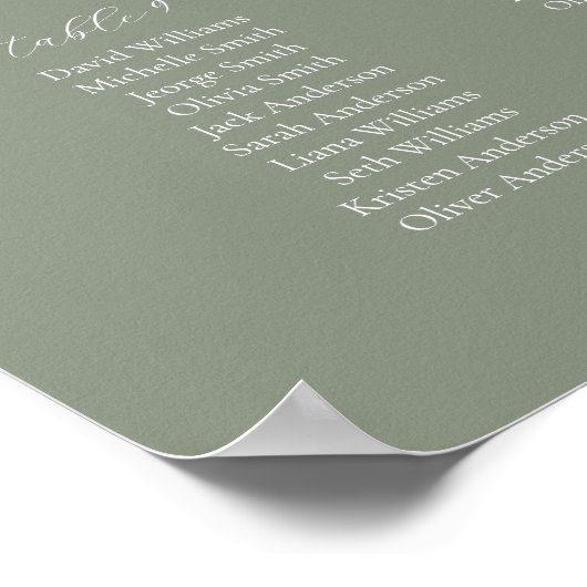 緑のセージ12表結婚の座席表 ポスター (角)