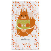 緑のセーターを着た赤褐色のリス スモールペーパーバッグ (裏面)