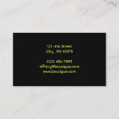 緑のゼブラプリントベイカーベーカリーのピンクカップケーキ 名刺 (裏面)