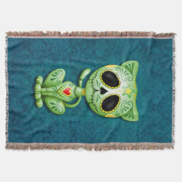 緑のゾンビの砂糖の子ネコ スローブランケット