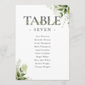 緑のタイポグラフィシーティングプランテーブル番号 (正面)