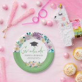 緑のタイポグラフィ大学院夏の花 ペーパープレート (パーティー)