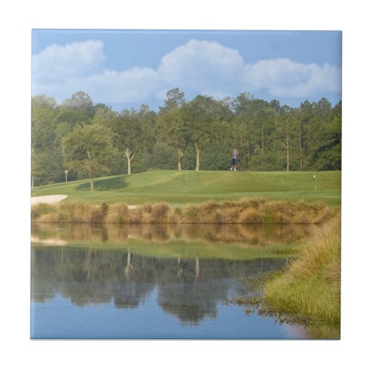 緑のタイルのゴルフコース タイル (正面)