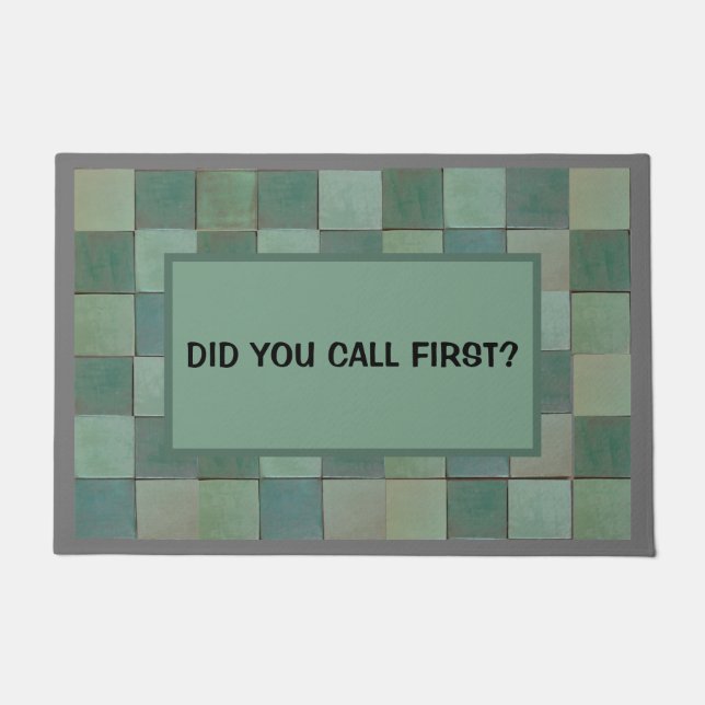 緑のタイルを使用した書式設定 ドアマット (正面)