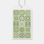 緑のタイルスペインのハートギフトラベル ギフトタグ (裏面)