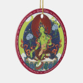 緑のタラを飾り、彼女の顔の閉めて下さい セラミックオーナメント (右)