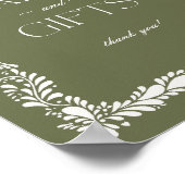 緑のタラベラスペインのタイルのカードとギフトサイン ポスター (角)