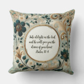 緑のタンフレームのカスタマイズ可能な詩 クッション (正面)