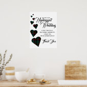 緑のタータンチェックハート結婚のプラグ抜き ポスター (キッチン)