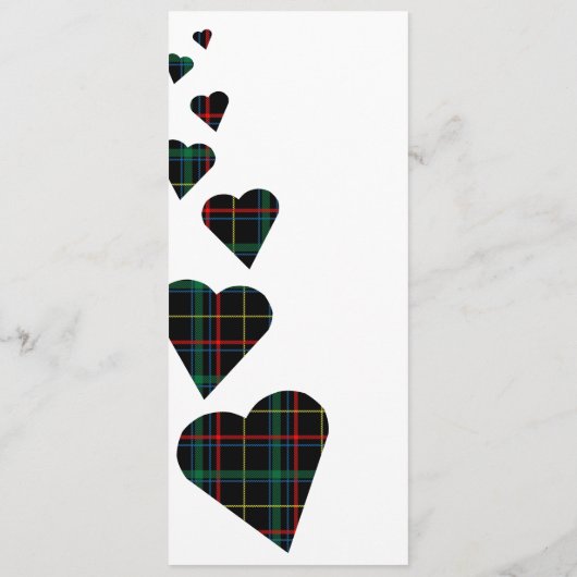 緑のタータンチェックメニュー メニュー (裏面)